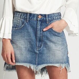 One X OneTeaspoon Vanguard Pacifica Jean Denim Mini Skirt Size 26 Waist